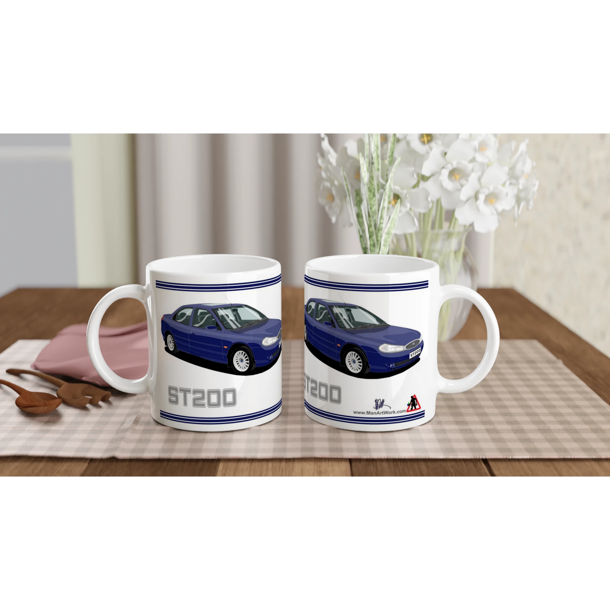 Ford Mondeo ST200 Saloon in Blue & Black Art Mug
