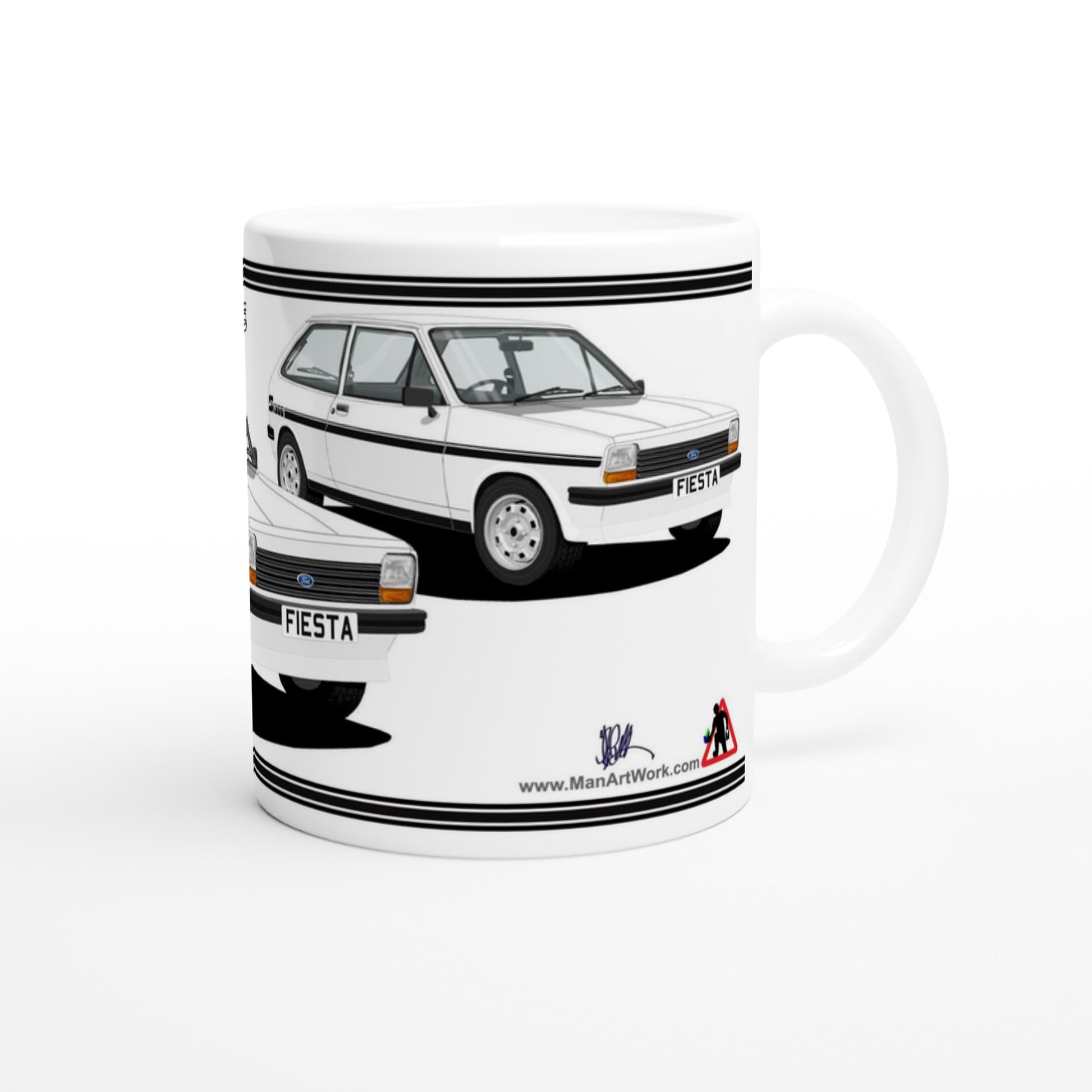 Ford Fiesta Mk1 1300S in White Art Mug