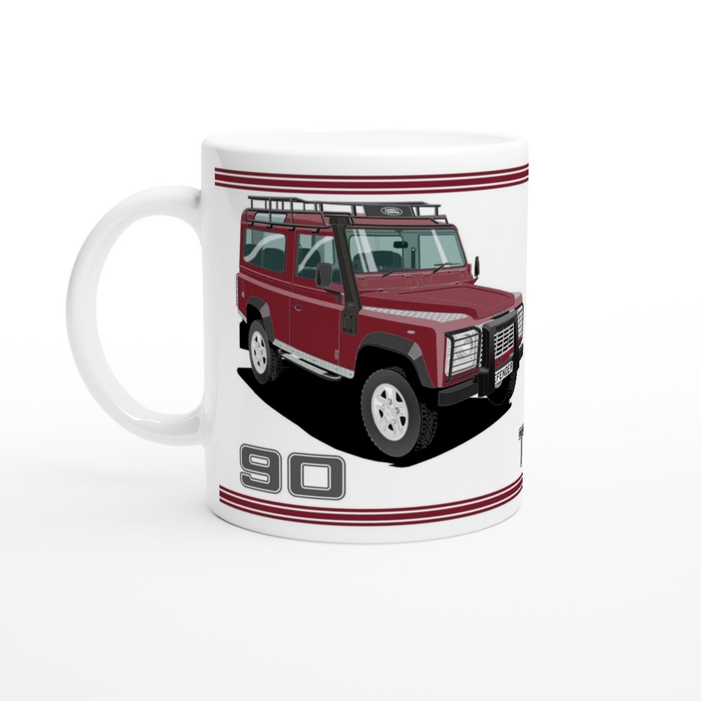 Land Rover Defender 90 TD5 7 seater in Metallic Red  Art Mug