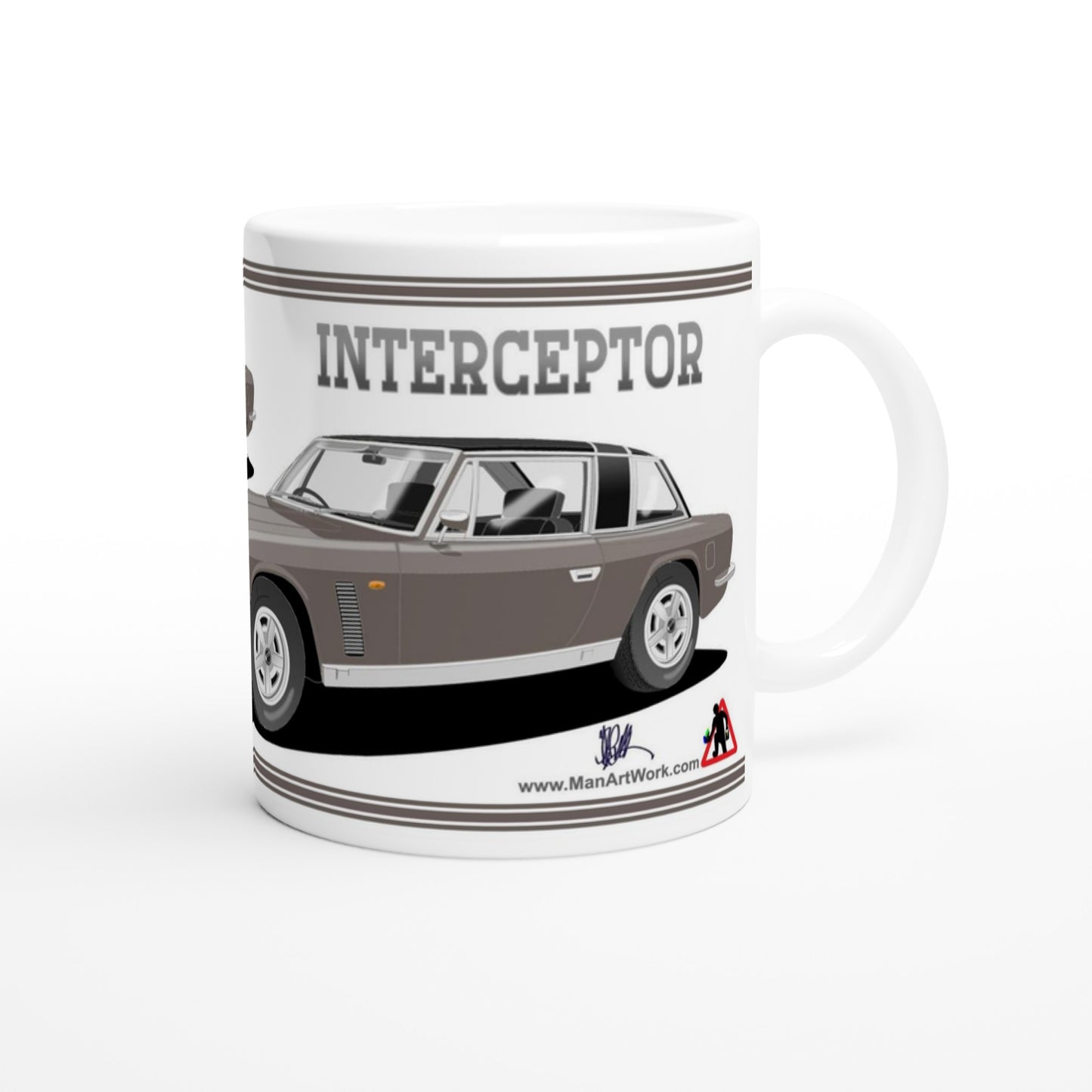 Jensen Interceptor Mk3 Coupe in Grey Art Mug