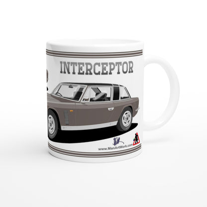 Jensen Interceptor Mk3 Coupe in Grey Art Mug