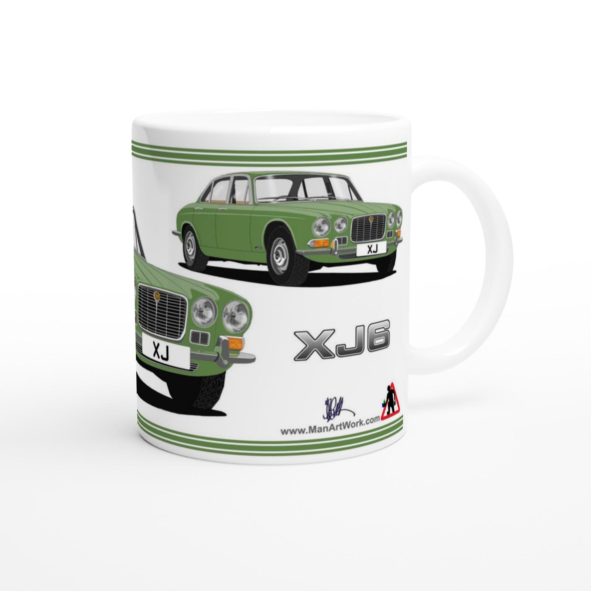 Jaguar XJ6 Mk1 in Light-Green Art Mug