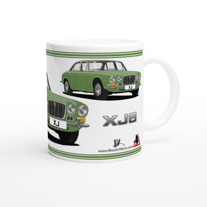 Jaguar XJ6 Mk1 in Light-Green Art Mug