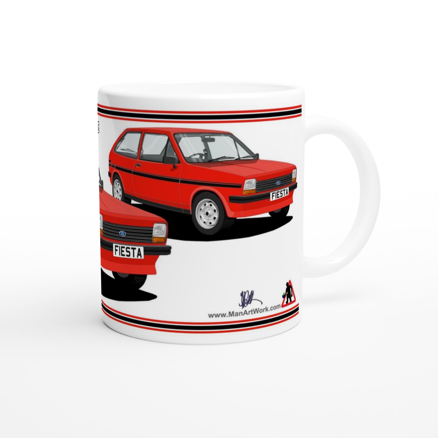 Ford Fiesta Mk1 1300S in Red Art Mug