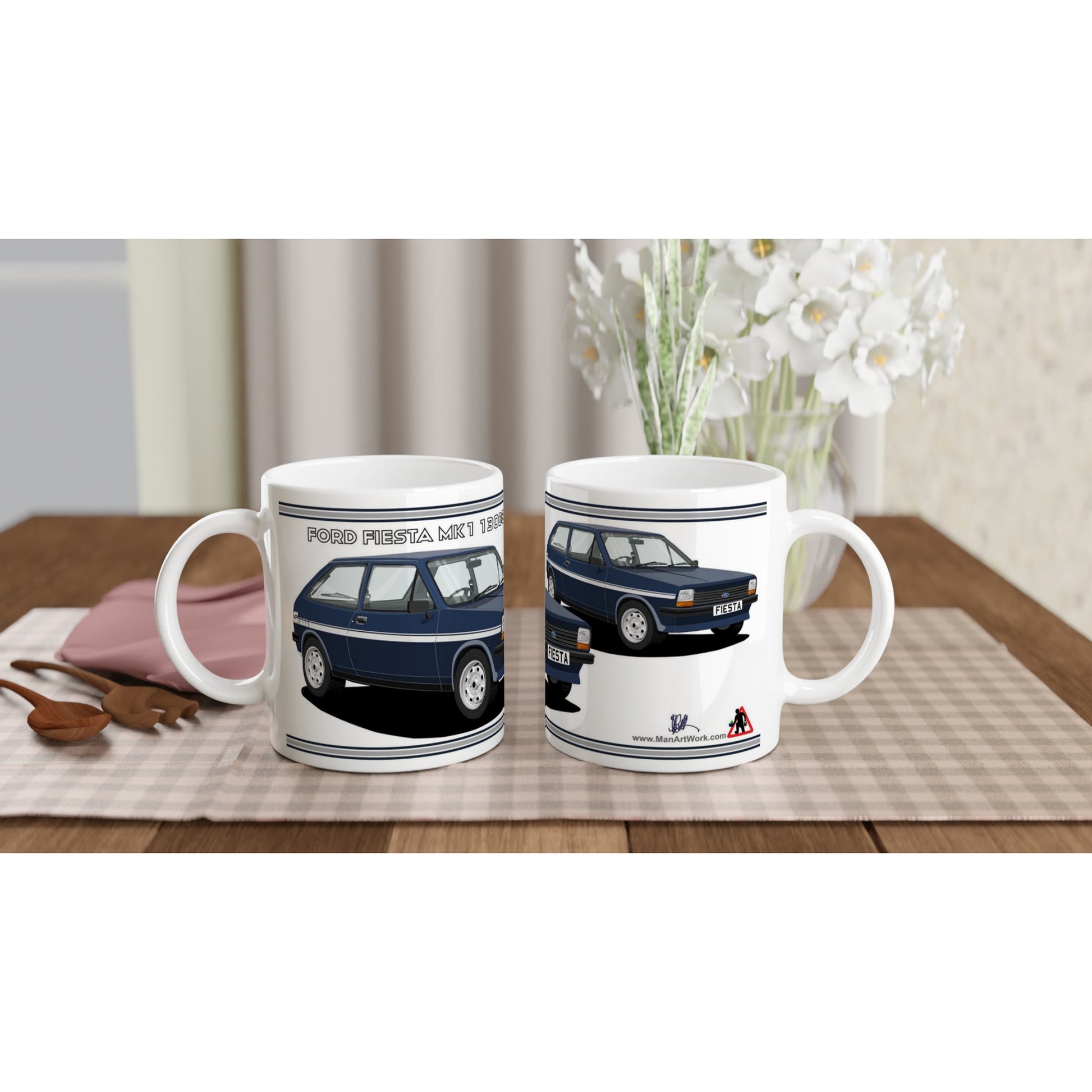 Ford Fiesta Mk1 1300S in Blue Art Mug