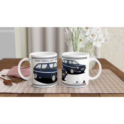 Ford Fiesta Mk1 1300S in Blue Art Mug