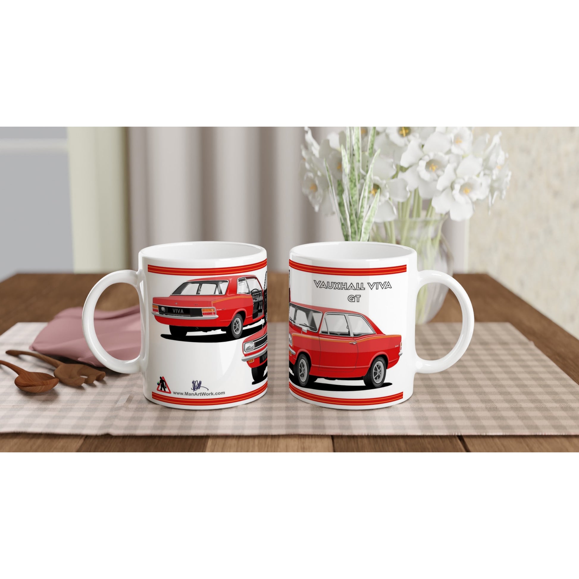 Vauxhall Viva HB GT in Red & Orange Car Mug