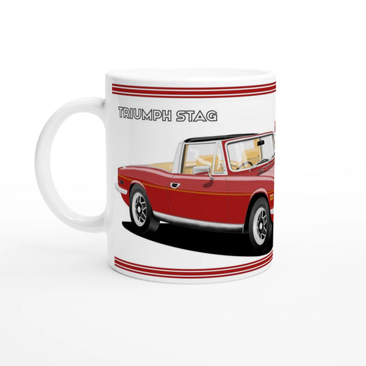 Triumph Stag Carmine Red and Beige Car Mug
