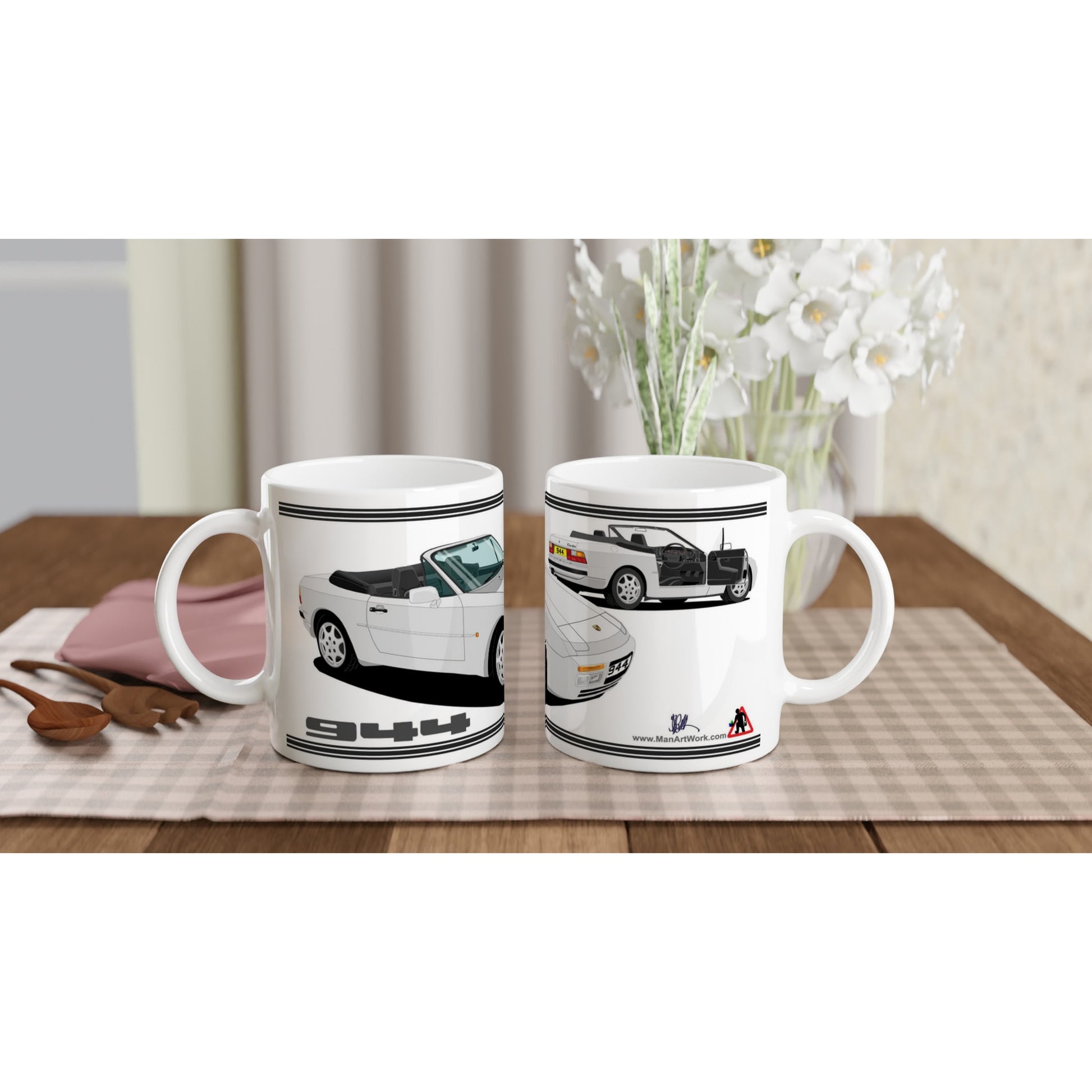 Porsche 944 MK2 Cabriolet in Silver Art Mug