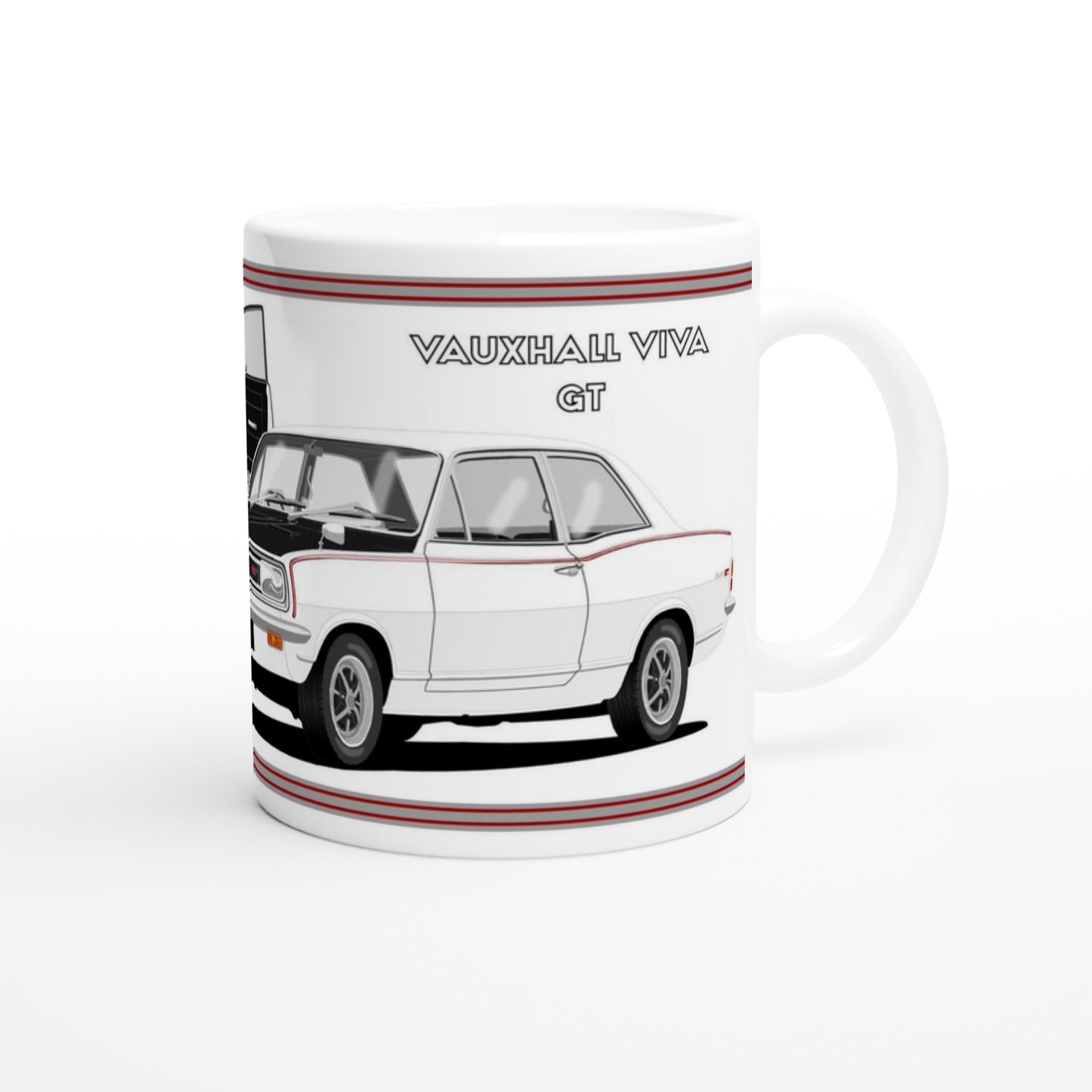 Vauxhall Viva HB GT Mk1 (Rostyles) in White Car Mug