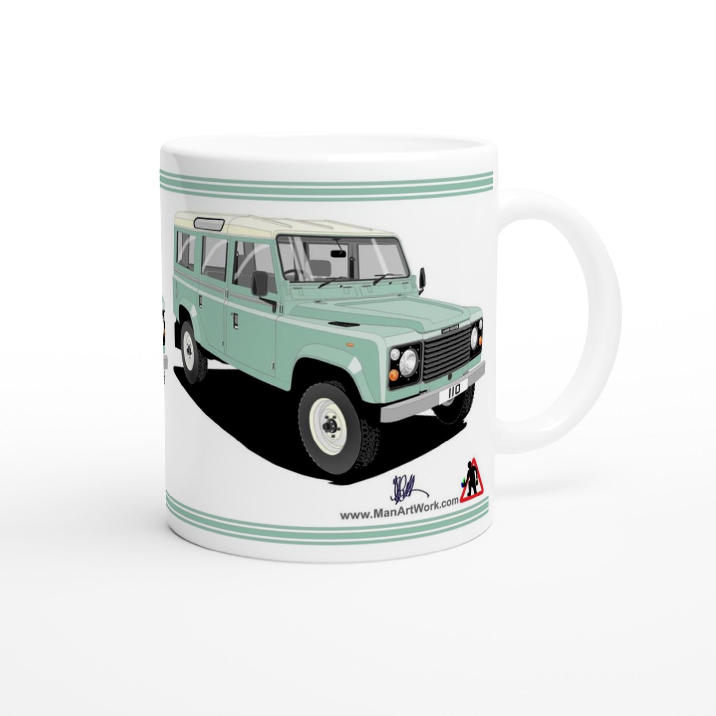 9Land Rover 110 12 seater in Light Green  Art Mug