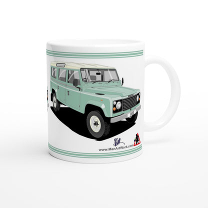 9Land Rover 110 12 seater in Light Green  Art Mug