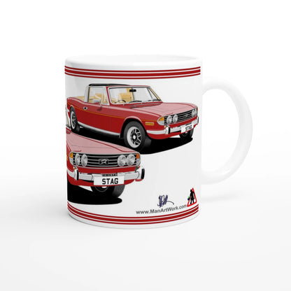 Triumph Stag Carmine Red and Beige Car Mug