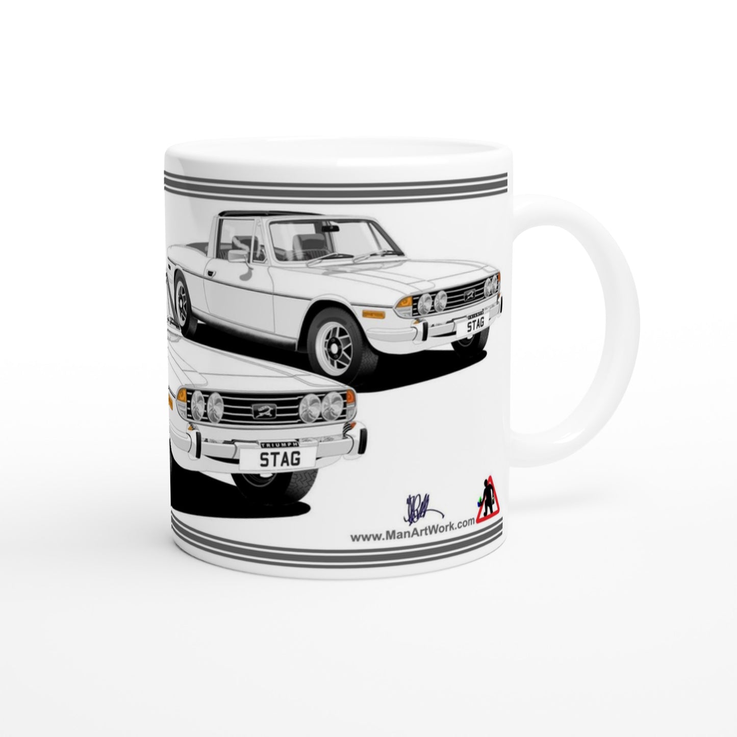 Triumph Stag  White and Black 76-77 Car Mug