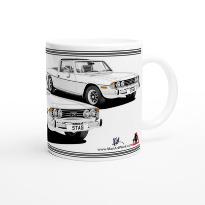 Triumph Stag  White and Black 76-77 Car Mug