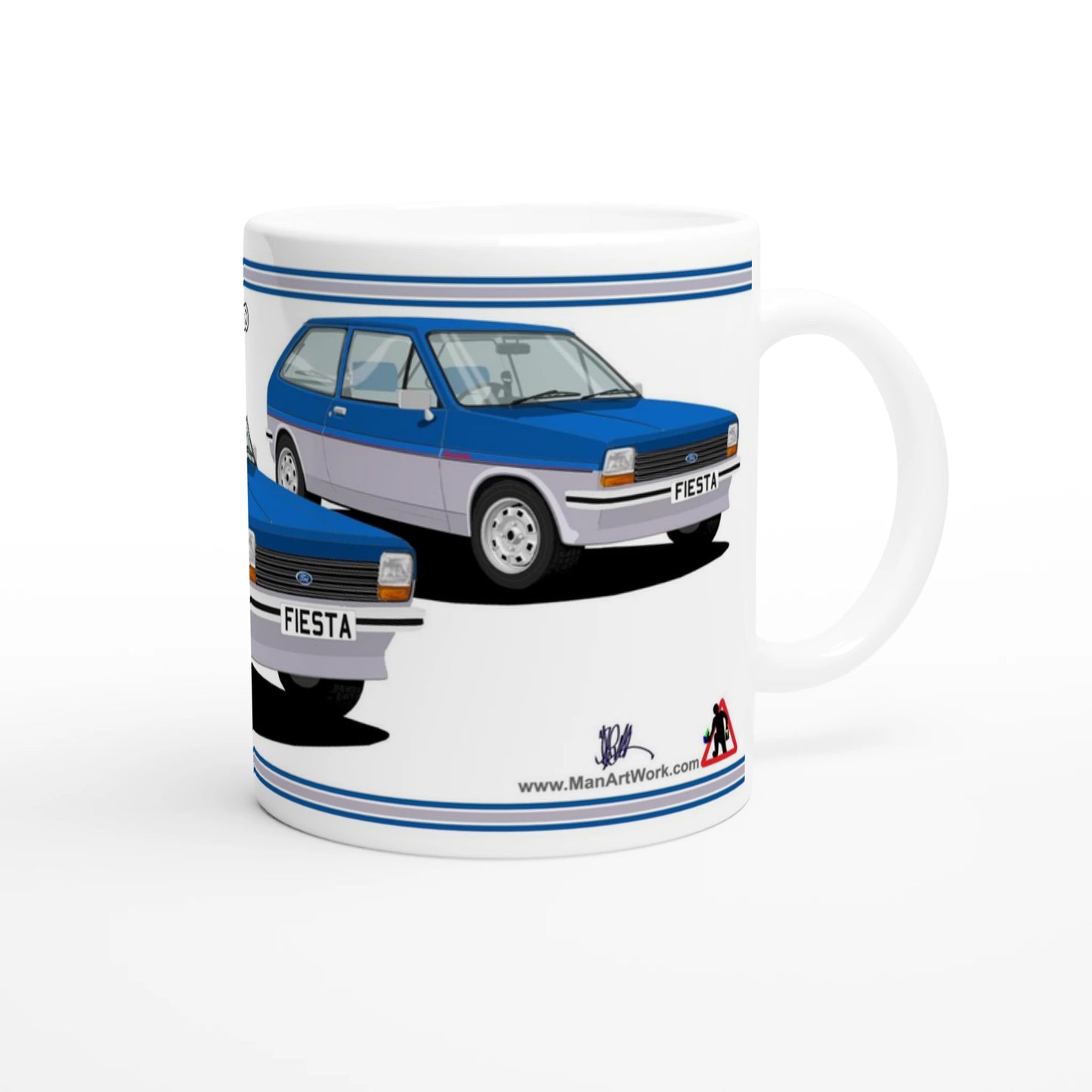 Ford Fiesta Mk1 Bravo in Blue Art Mug