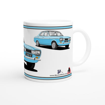Ford Escort Mk1 1300E 4 Door Blue Art Mug