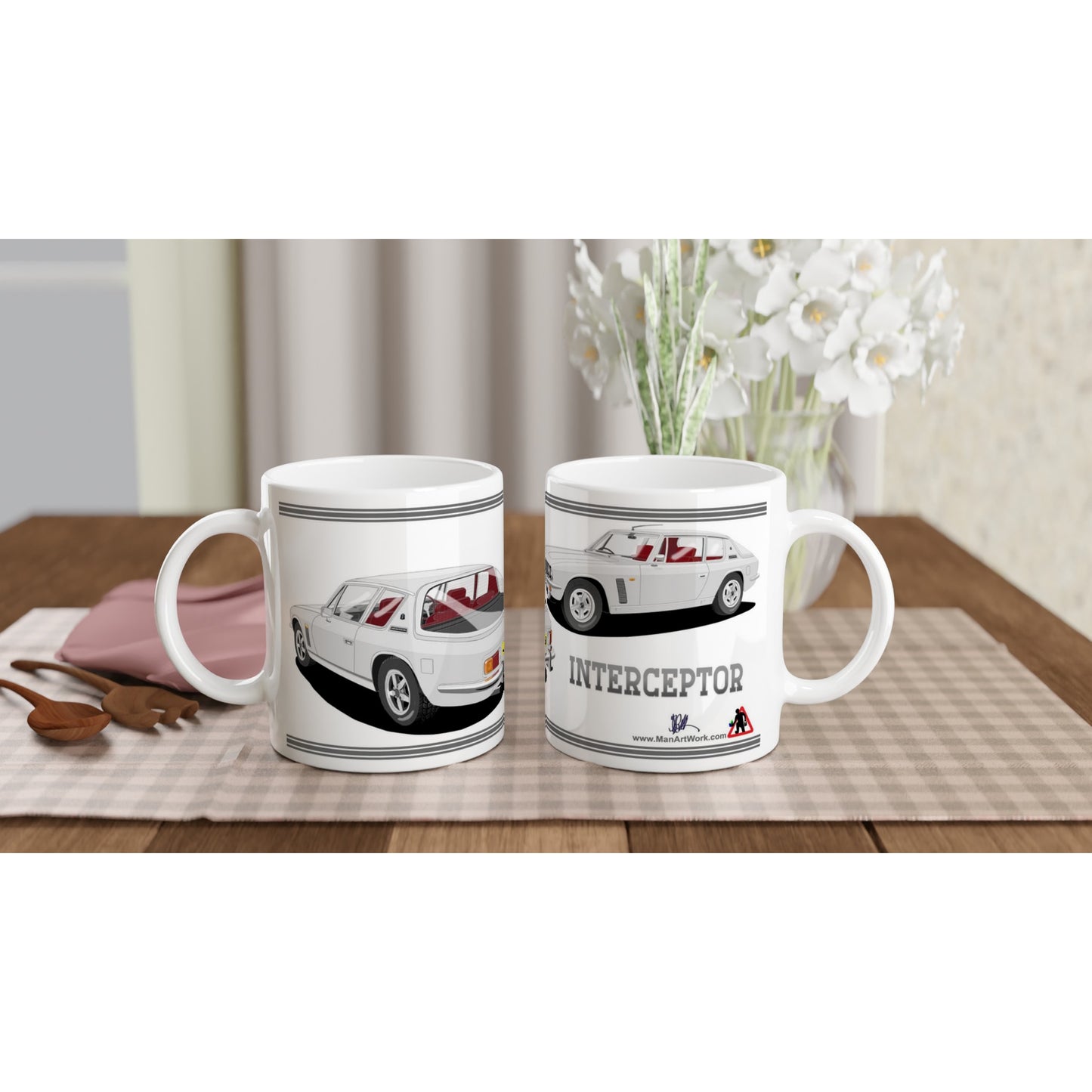 Jensen Interceptor Mk3 in Silver Art Mug