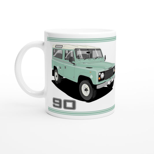 Land Rover 90 7 seater in Light Green  Art Mug