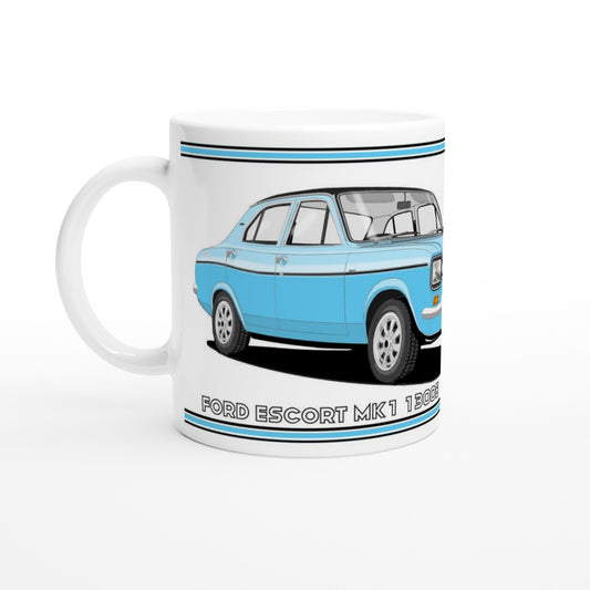 Ford Escort Mk1 1300E 4 Door Blue Art Mug