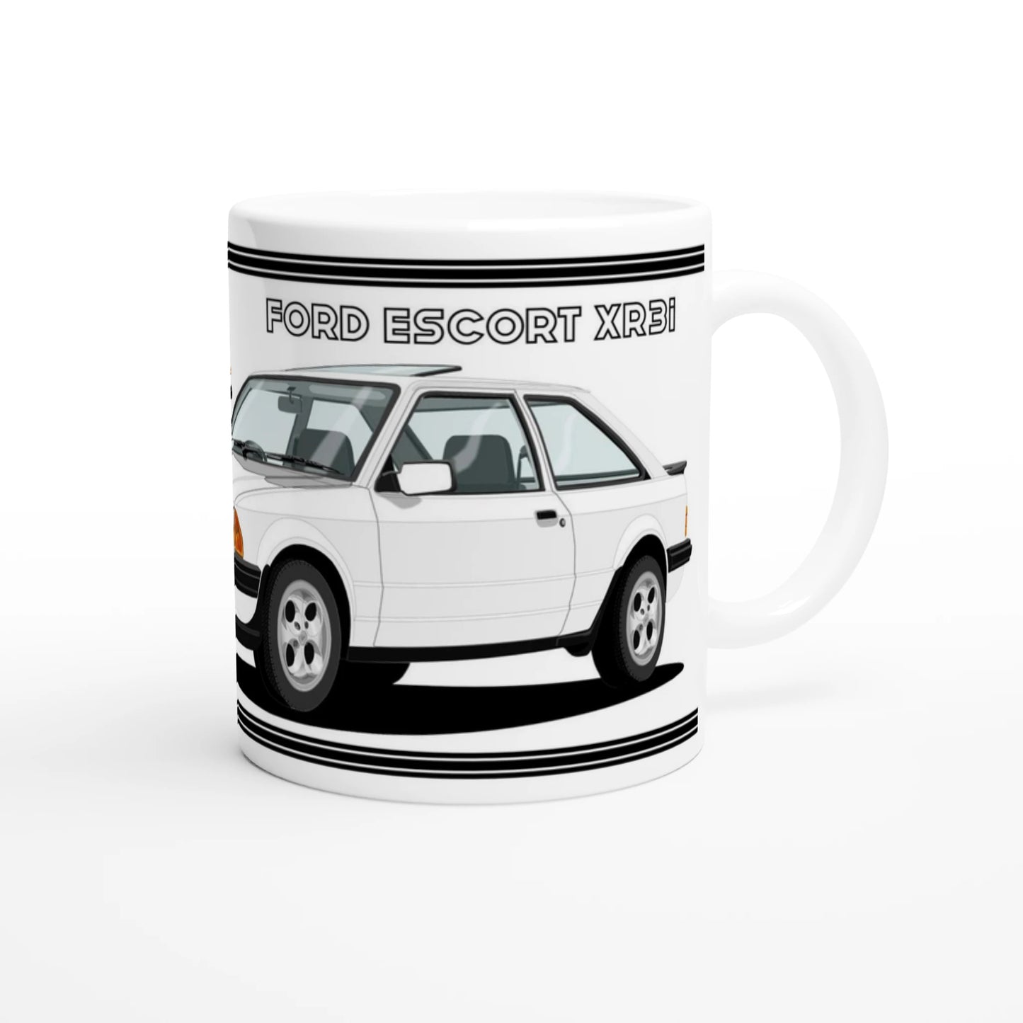 Ford Escort Mk3 XR3i in White Art Mug