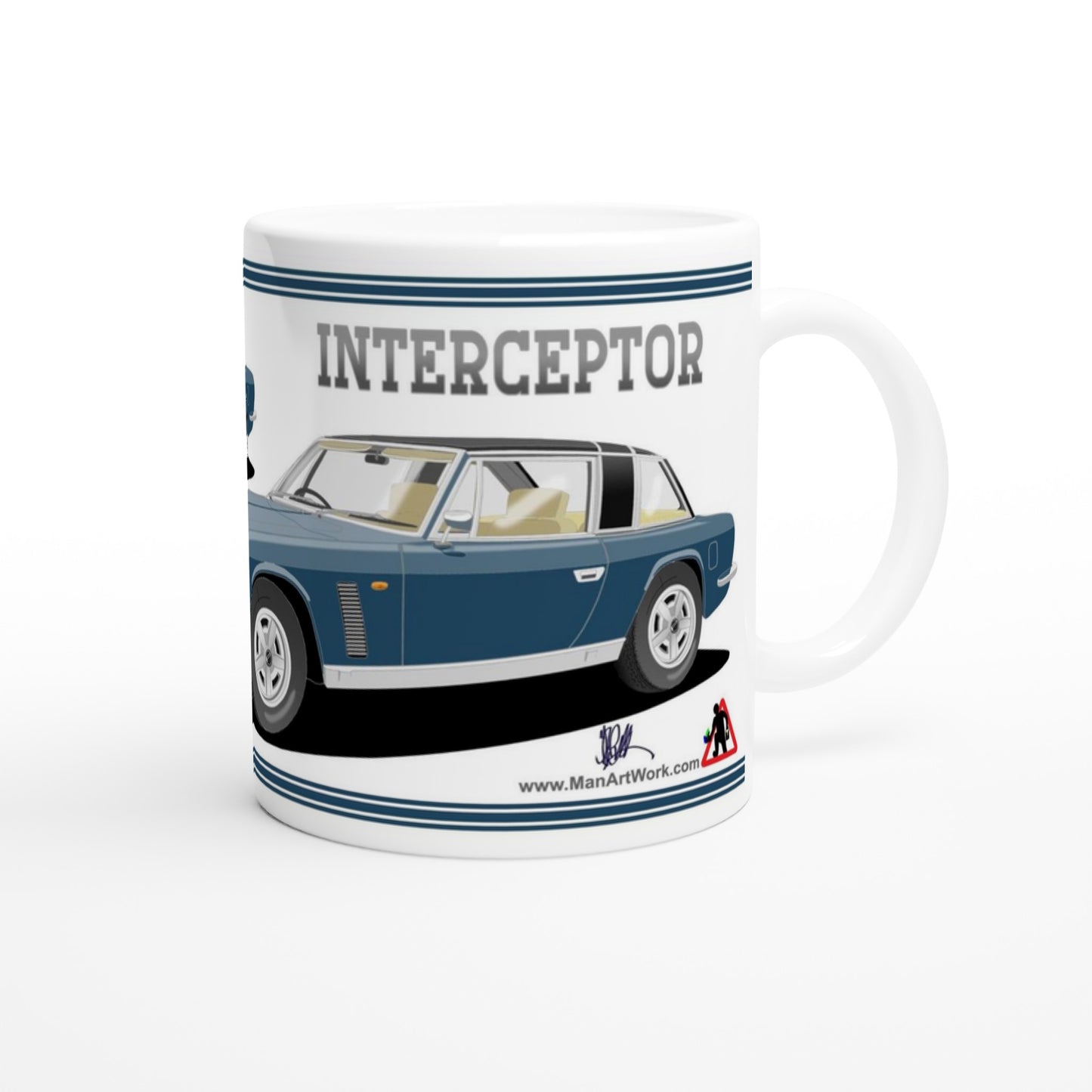 Jensen Interceptor Mk3 Coupe in Blue Art Mug