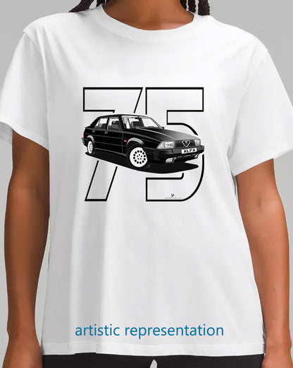 Alfa Romeo 75 in Black Art T Shirt