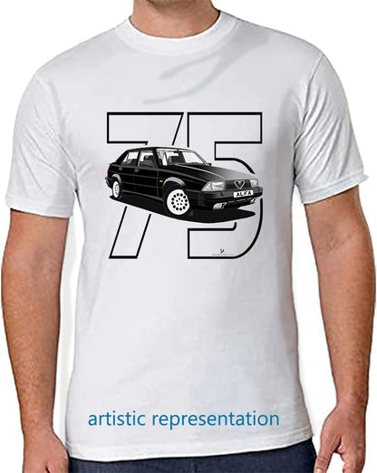 Alfa Romeo 75 in Black Art T Shirt