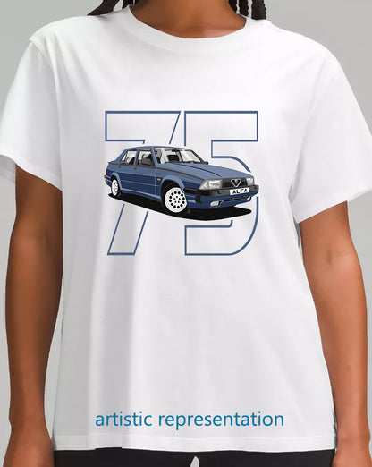 Alfa Romeo 75 in Blue Art T Shirt