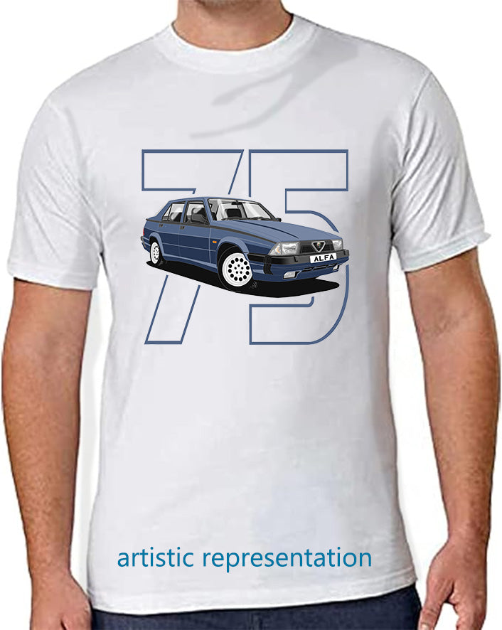 Alfa Romeo 75 in Blue Art T Shirt