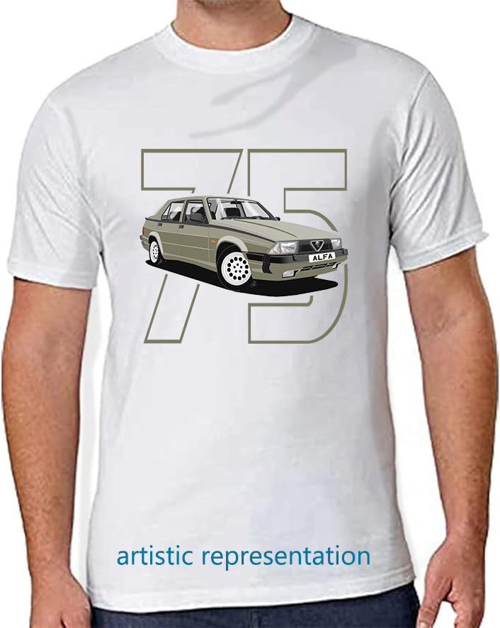 Alfa Romeo 75 in Gray Art T Shirt