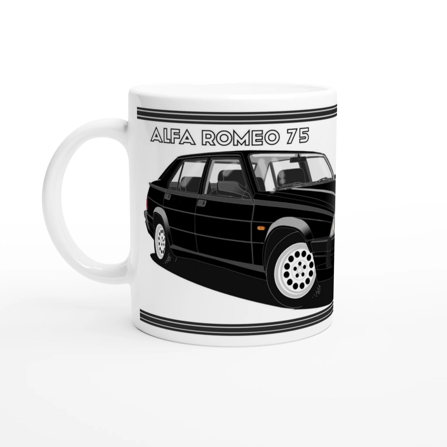 Alfa Romeo 75 in Black Art Mug