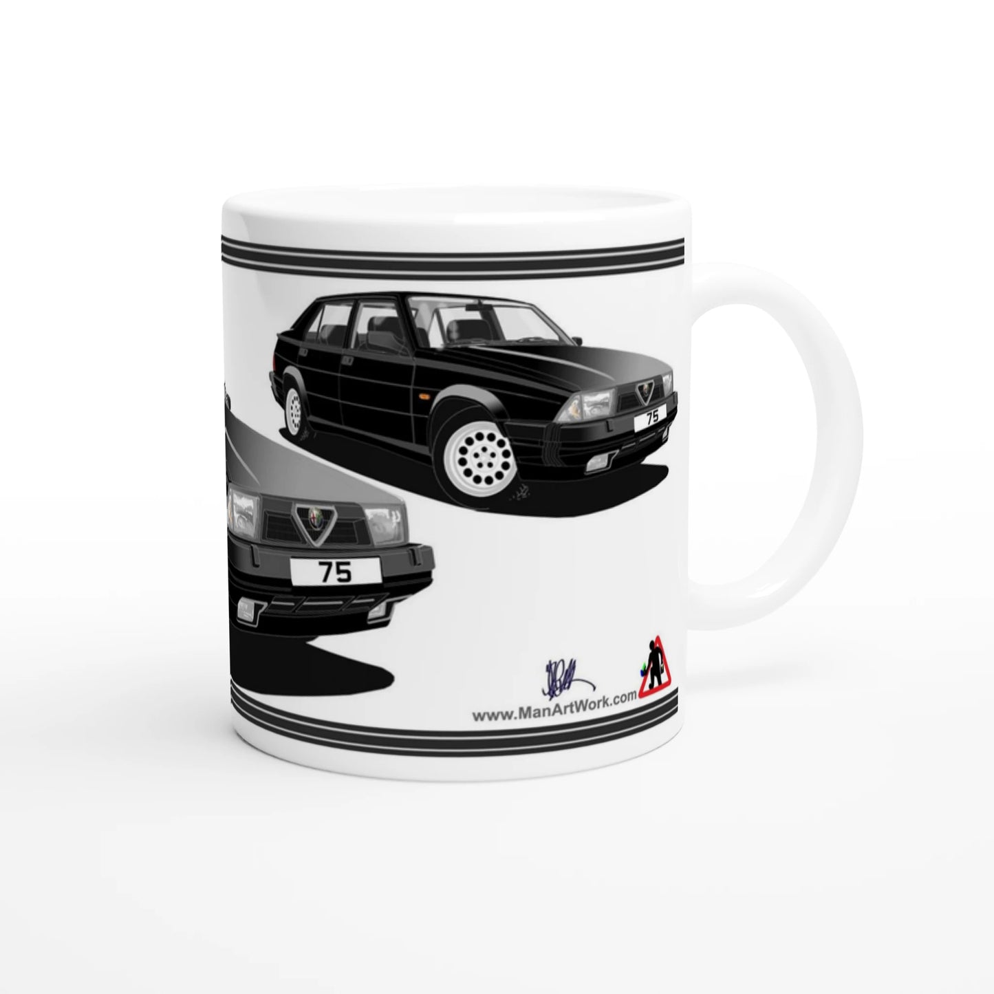 Alfa Romeo 75 in Black Art Mug