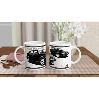 Alfa Romeo 75 in Black Art Mug 3