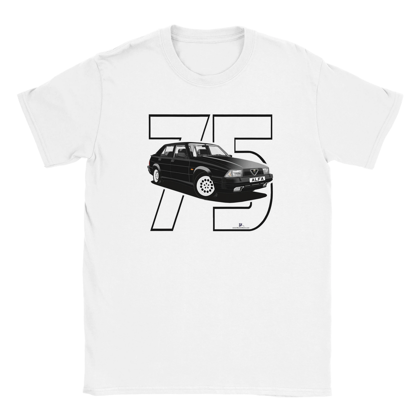 Alfa Romeo 75 in Black Art T Shirt