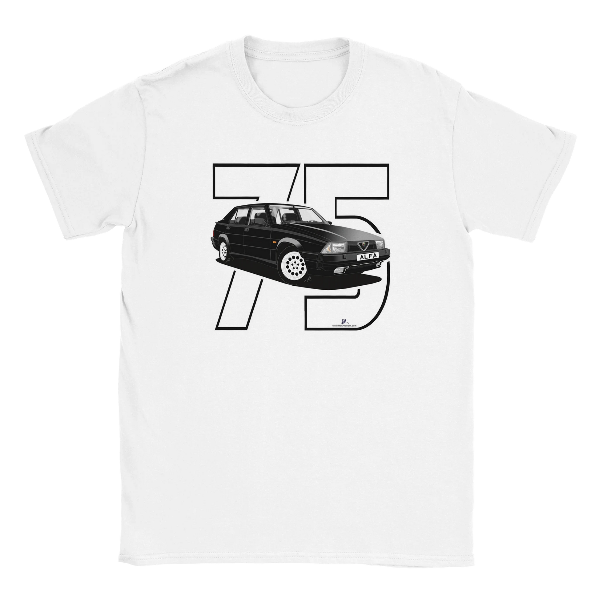 Alfa Romeo 75 in Black Art T Shirt