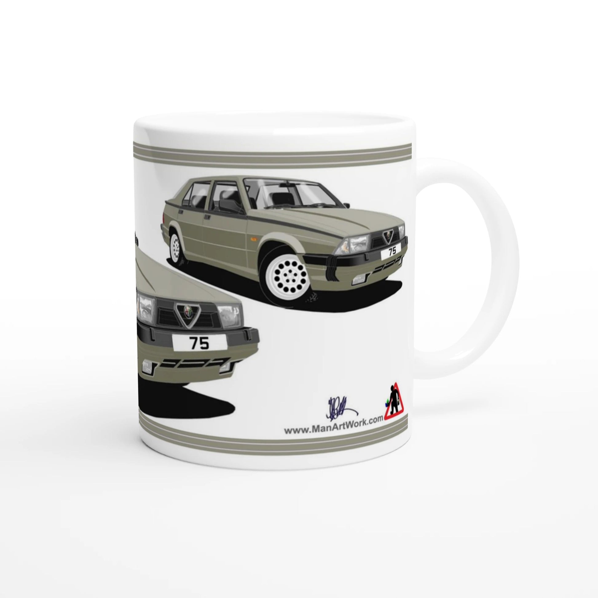 Alfa Romeo 75 in Gray Art Mug