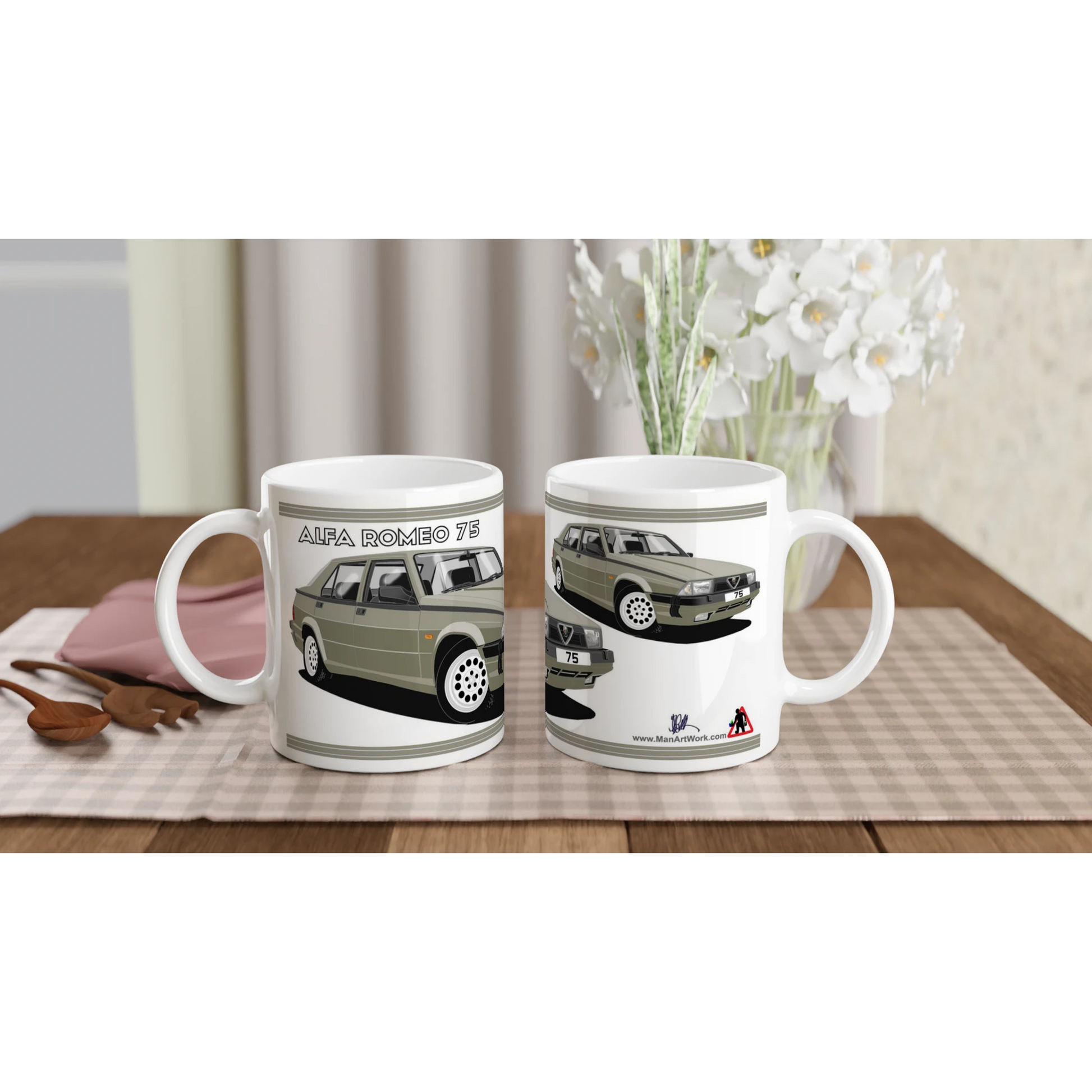 Alfa Romeo 75 in Gray Art Mug
