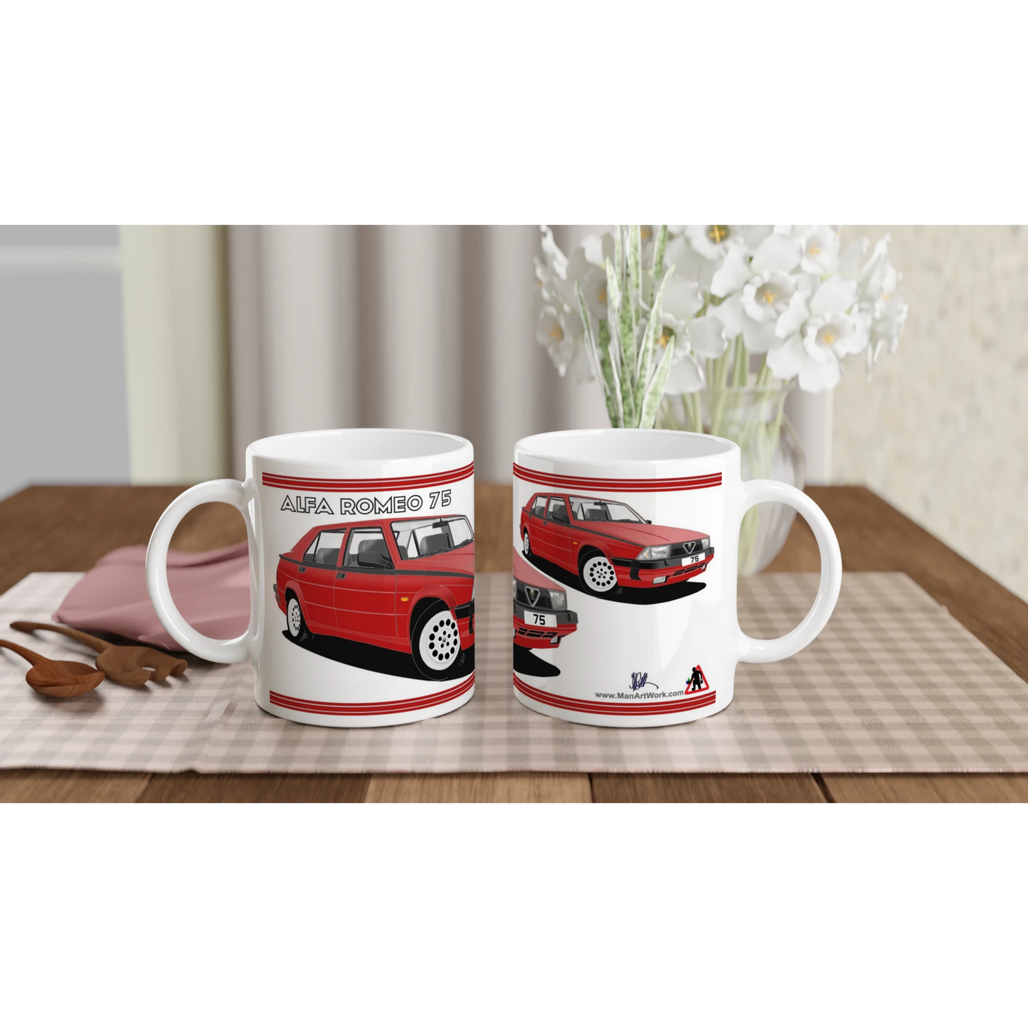 Alfa Romeo 75 in Red Art Mug
