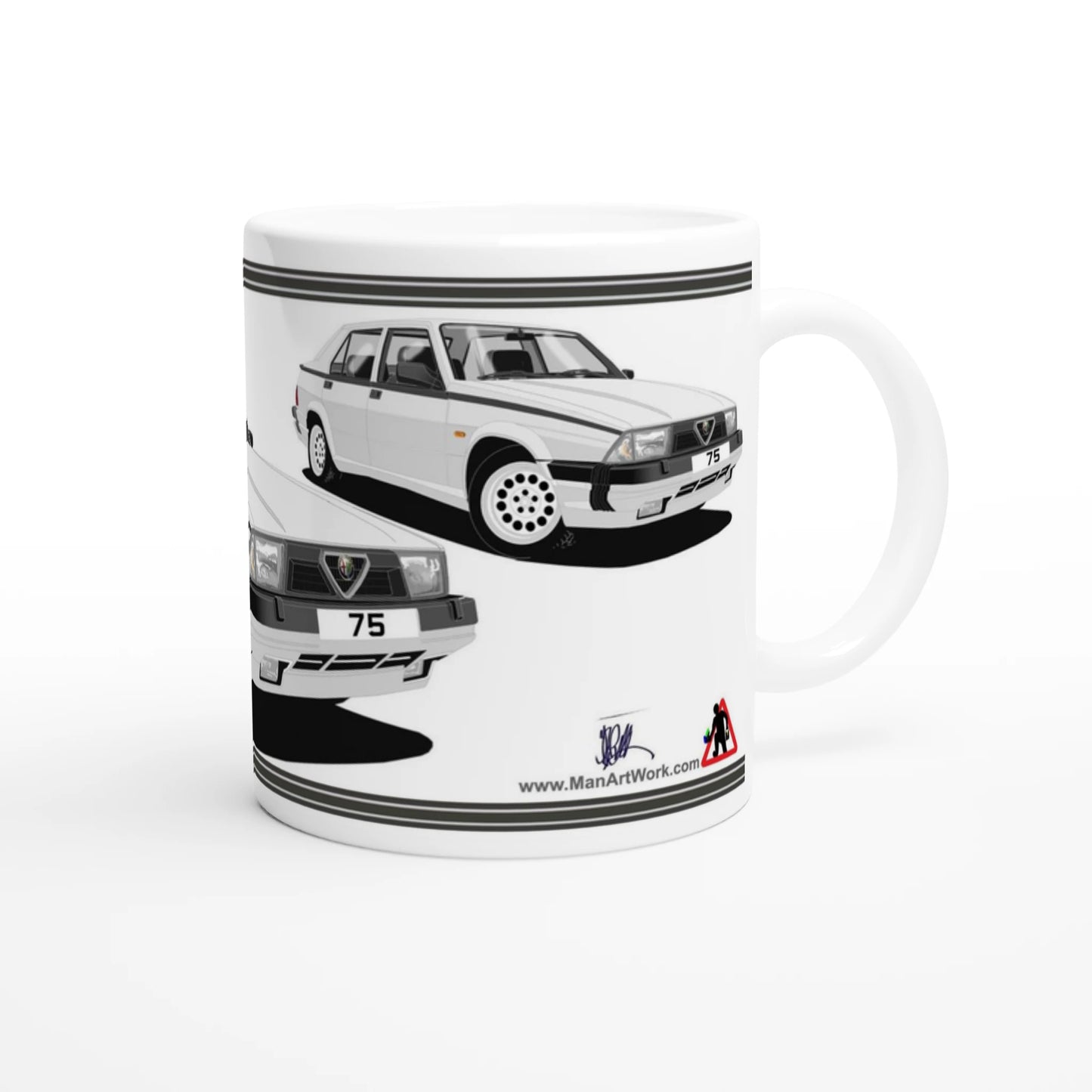 Alfa Romeo 75 in Silver Art Mug