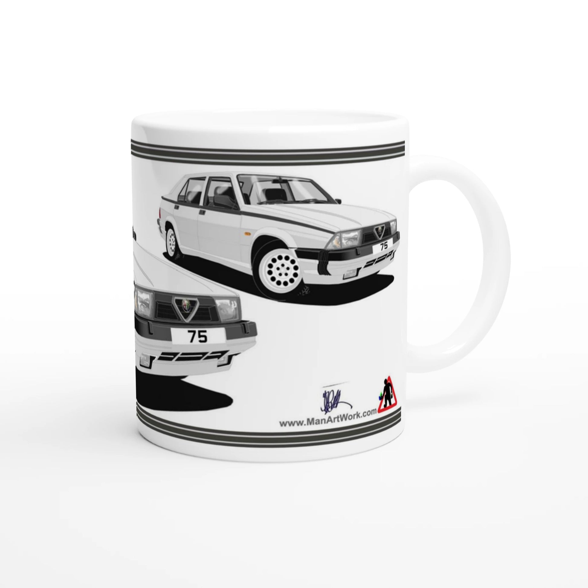 Alfa Romeo 75 in Silver Art Mug