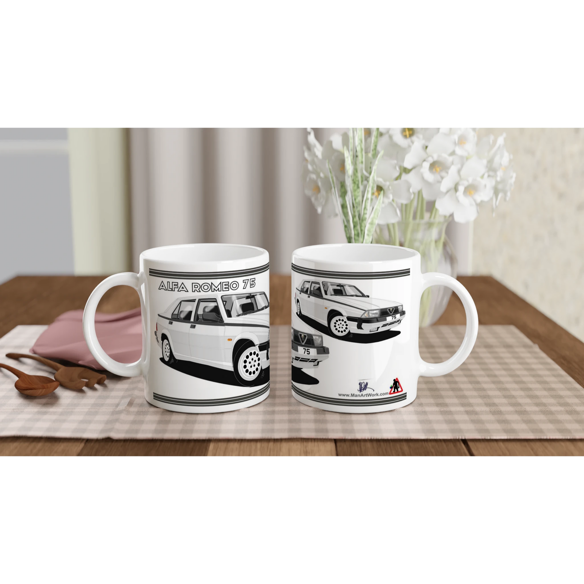 Alfa Romeo 75 in Silver Art Mug