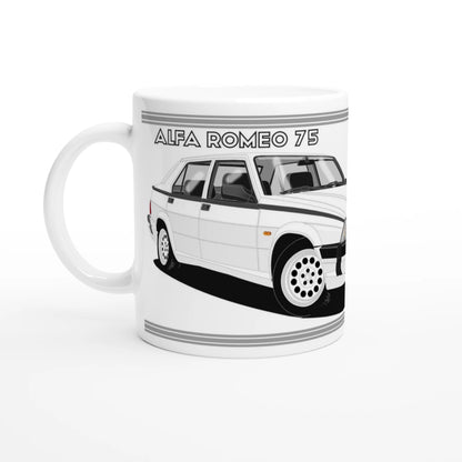 Alfa Romeo 75 in White Art Mug