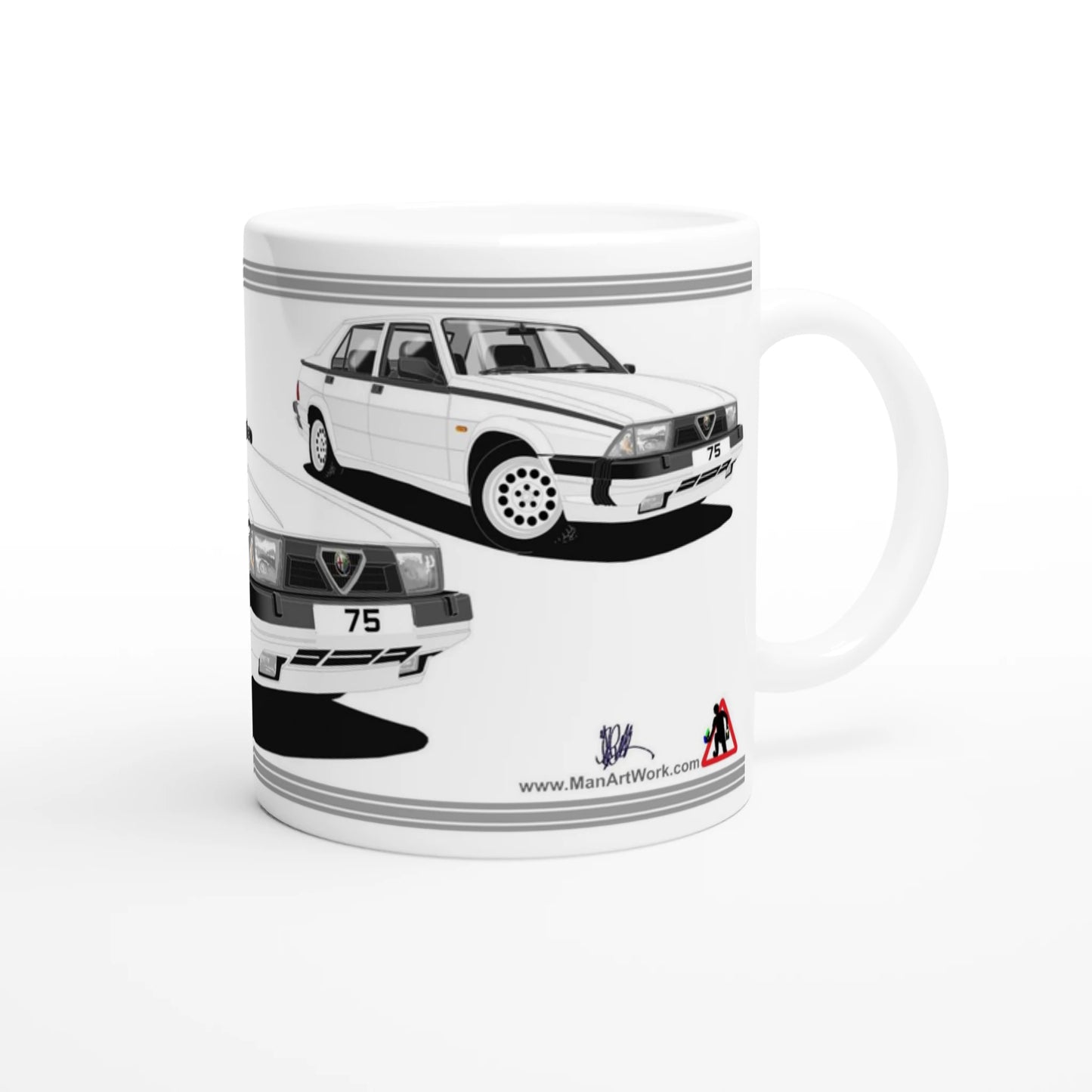 Alfa Romeo 75 in White Art Mug