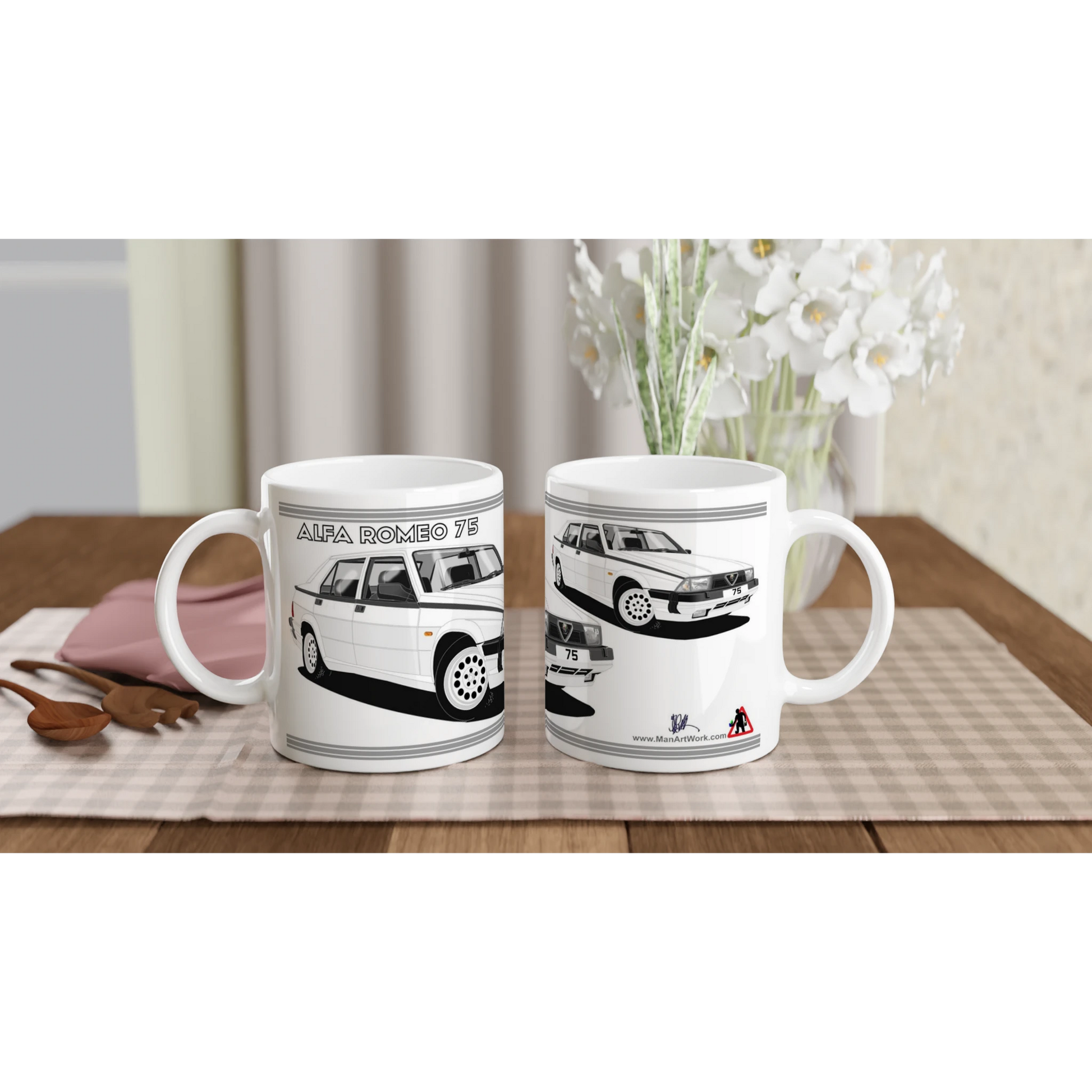Alfa Romeo 75 in White Art Mug