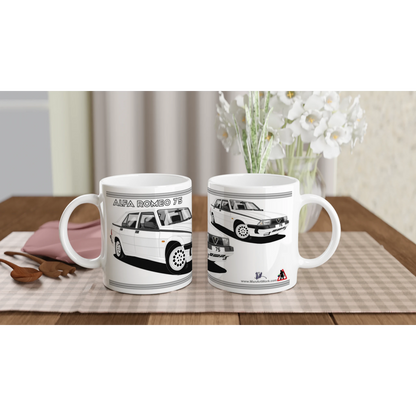 Alfa Romeo 75 in White Art Mug