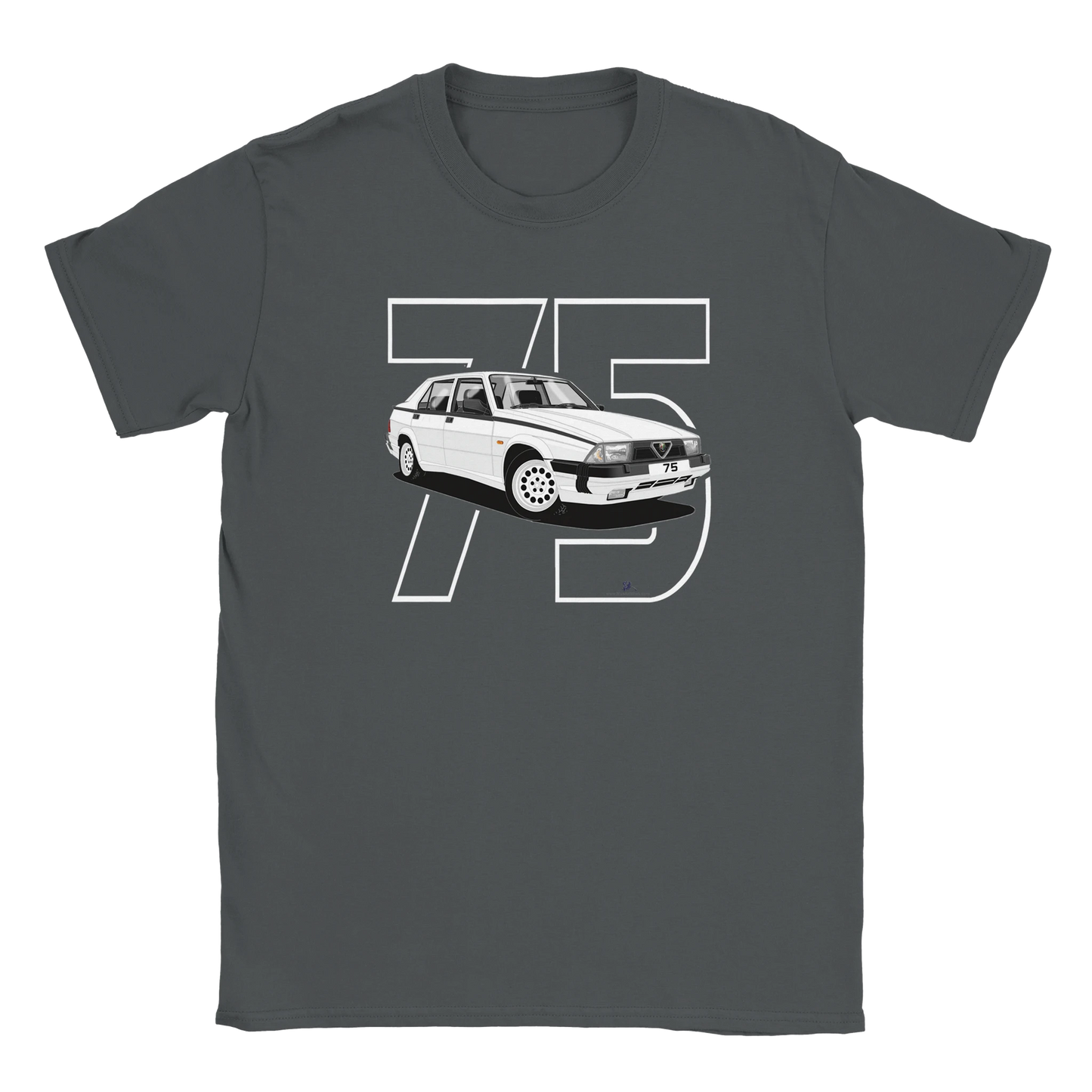Alfa Romeo 75 in White Art T Shirt