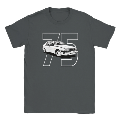 Alfa Romeo 75 in White Art T Shirt