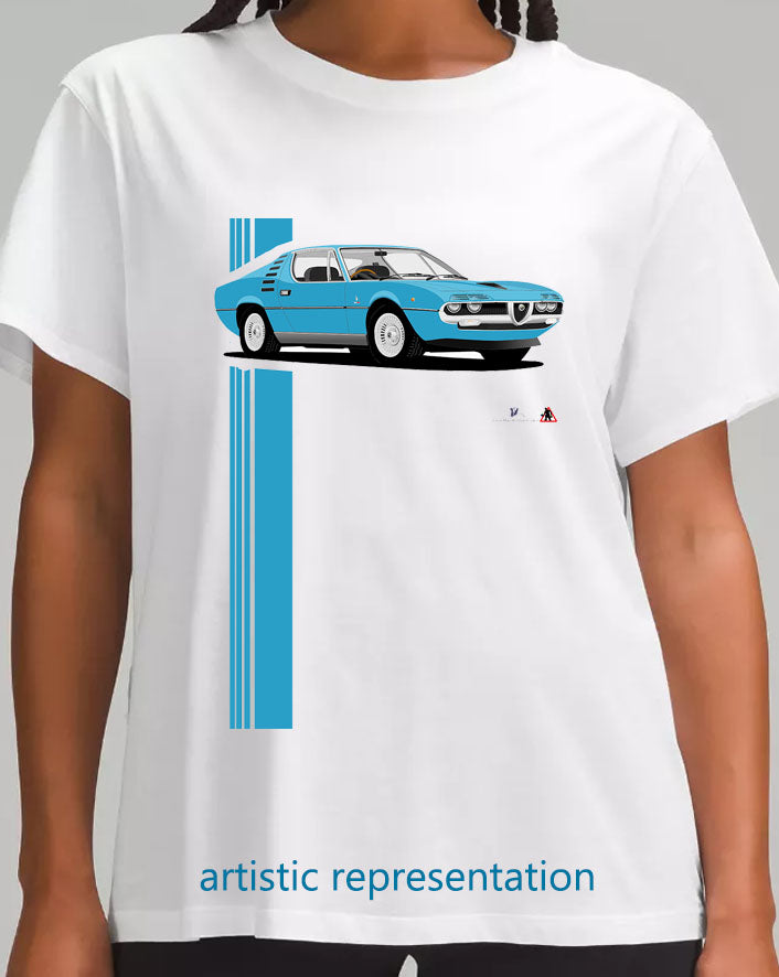 Alfa Romeo Montreal Light Blue Car T Shirt