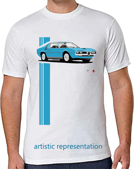 Alfa Romeo Montreal Light Blue Car T Shirt